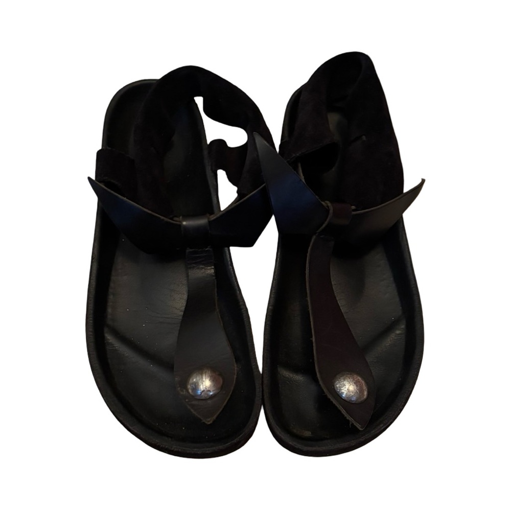 Isabel Marant Black Leather and Suede Sandals